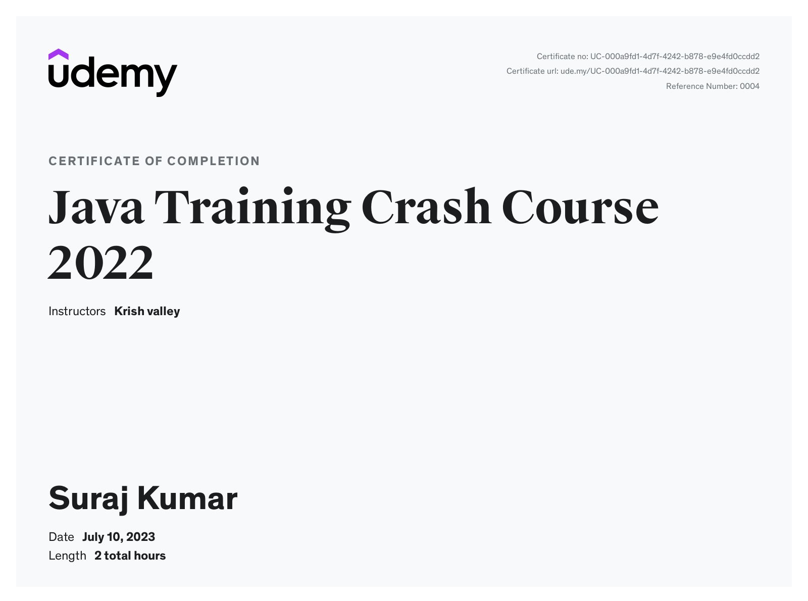 Java Crash Course